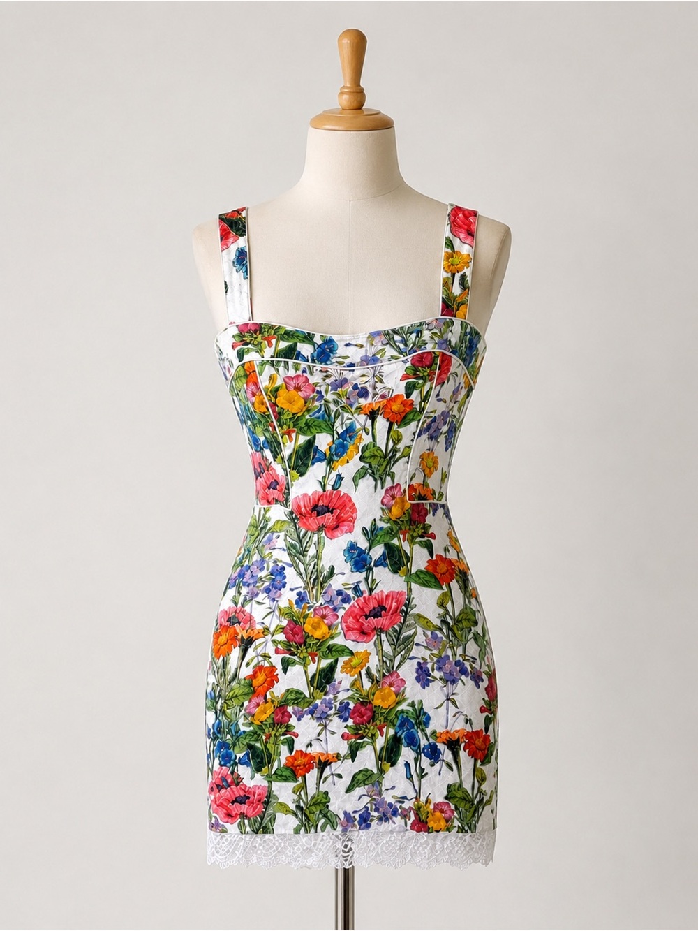 Muse Floral Corset Sheath Dress Lace Hem Spring wedding guest  Size 8